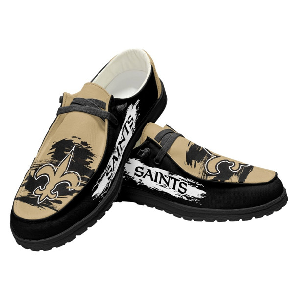 Men's New Orleans Saints Loafers Lace Up Shoes 002 (Pls check description for details)